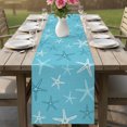 thumbnail image 6 of Table Runners 90 Inches Long Dress Scarves, Vintage Aqua Cyan Starfish Farmhouse Coffee/Dining/Kitchen Table Decor Table Runner for Living Room, Summer Coastal Beach Marine Life 13x90 Inch, 6 of 9