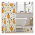 thumbnail image 3 of Pumpkin Pattern Waterproof Shower Curtains Luxury Heavy Fabric Bathroom Shower Curtain Botanical Flowers Hotel Home Dorm Bathtubs Decor Shower Curtain Machine Washable Grommet Curtain 72 x 84 Inch, 3 of 7