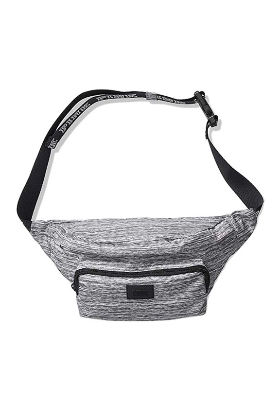 Pink Fanny Pack Oversized Belt Bag Waist Purse Marl Gray NWT