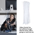 thumbnail image 4 of 100pcs Liens de Câble Nylon Résistant à la Traction 250lbs pour Intérieur Extérieur Blanc, Réduire l'Encombrement de l'Espace, Facile à Utiliser, 4 of 7