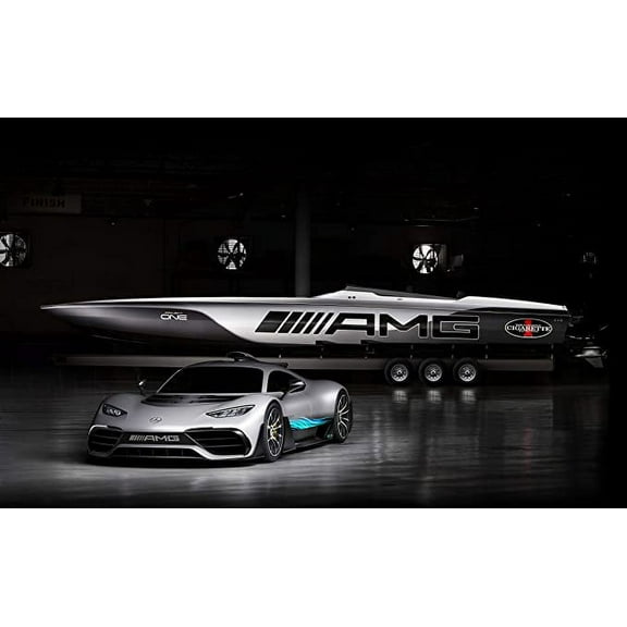 Iconic Arts Laminated 42x24 Poster: Mercedes amg Project one 2018 4k Wide