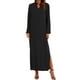 thumbnail image 1 of Mujeres Retro Long Maxi Vestido Elegante Sexy Señoras Larga Manga Collar Larga Línea Split Soli MABOTO Vestido Maxi, 1 of 7