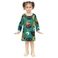 thumbnail image 2 of Girls' long-sleeved dress Witch Hat and Black Cat Girls' A-line dress with ribbed cuffs Soft and comfortable, 2 of 6