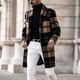 thumbnail image 3 of Men Jacket, Plaid Pattern Polyester Comfortable Coat For Office, 3 of 5