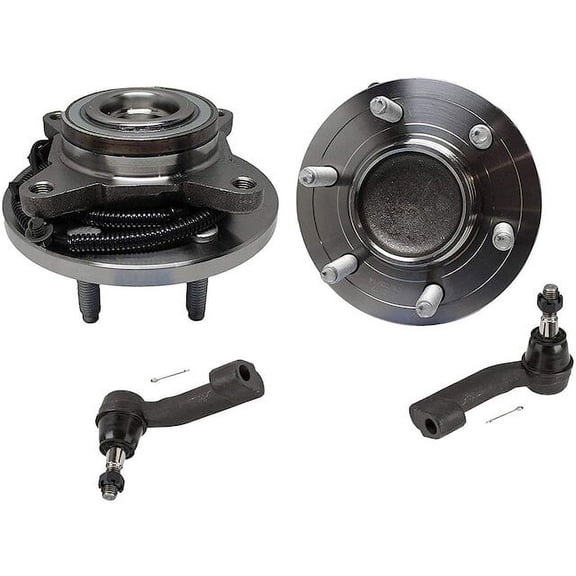 Front Wheel Hub Assembly and Tie Rod End Kit - Compatible with 2010 Ford Expedition