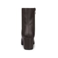 thumbnail image 2 of Unique Bargains Women's Square Toe Side Zipper Block Heel Ankle Boots Coffee (Size 10), 2 of 7