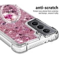 thumbnail image 4 of case for Samsung Galaxy S21 5G 6.2",Creativity Clear Quicksand Glitter Flowing Liquid Floating Soft TPU Case w/Stand Bling Diamond Sparkle Phone Cover for Samsung Galaxy S21 5G  Rose Gold, 4 of 14