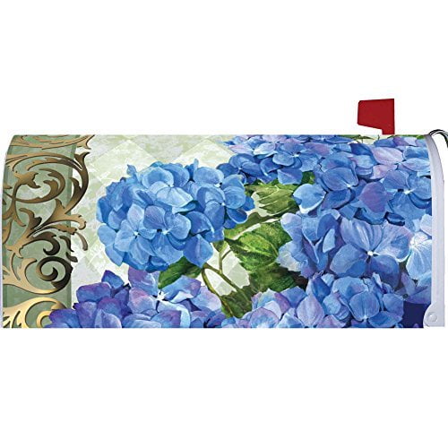 " Blue Hydrangeas " Mailbox Makeover Vinyl Cover