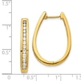 thumbnail image 2 of Auriga Fine Jewelry 14K Yellow Gold Diamond Oval Hinged Hoop Earrings for Women, 2 of 5
