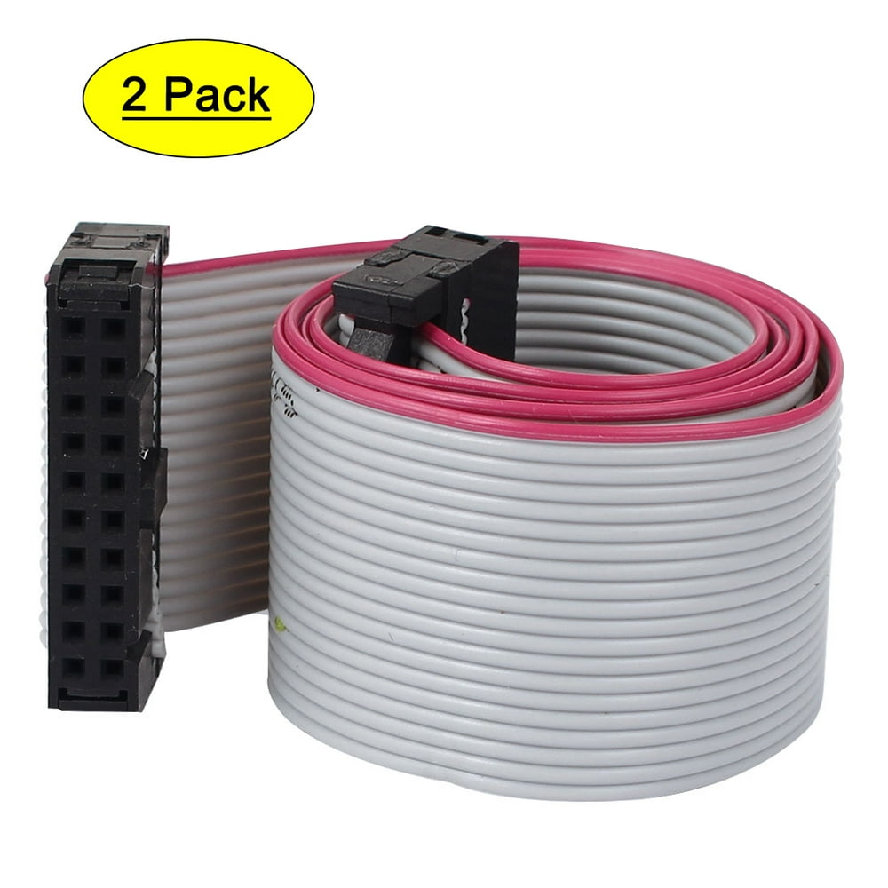 2pcs 2.54mm 20Pin Female to Female IDE PATA Extension Flat Ribbon Cable 50cm