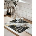 thumbnail image 2 of Black And White Gold Dish Drying Mat, Abstract Marble Textured Absorbent Dish Drying Matt Pad for Kitchen Countertops,Sinks,Dish Drainer Racks, Small 16x18inx1Pc,, 2 of 8