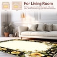 thumbnail image 2 of ODIKA 6'x9' Machine Washable Non-Slip Area Rug, Floral Border Oval Elegant Entryway High Traffic Rug, Gold, 134627, 2 of 7