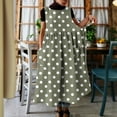 thumbnail image 1 of Uootdi Robes Chasubles pour Femmes Col Ras du Cou Sans Manches Motif à Pois avec Poches Robes en Lin Décontractées Confortables Décontractées Robes Maxi Cadeau, 1 of 7
