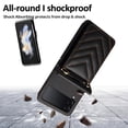 thumbnail image 4 of for Samsung Galaxy Z Flip 3 PU Leather Case, Luxury Shoulder Strap & Wristlet 3 Card Slots Magnetic Snap Shockproof Protective Elegant Phone Case Cover for Samsung Galaxy Z Flip 3, Black, 4 of 8