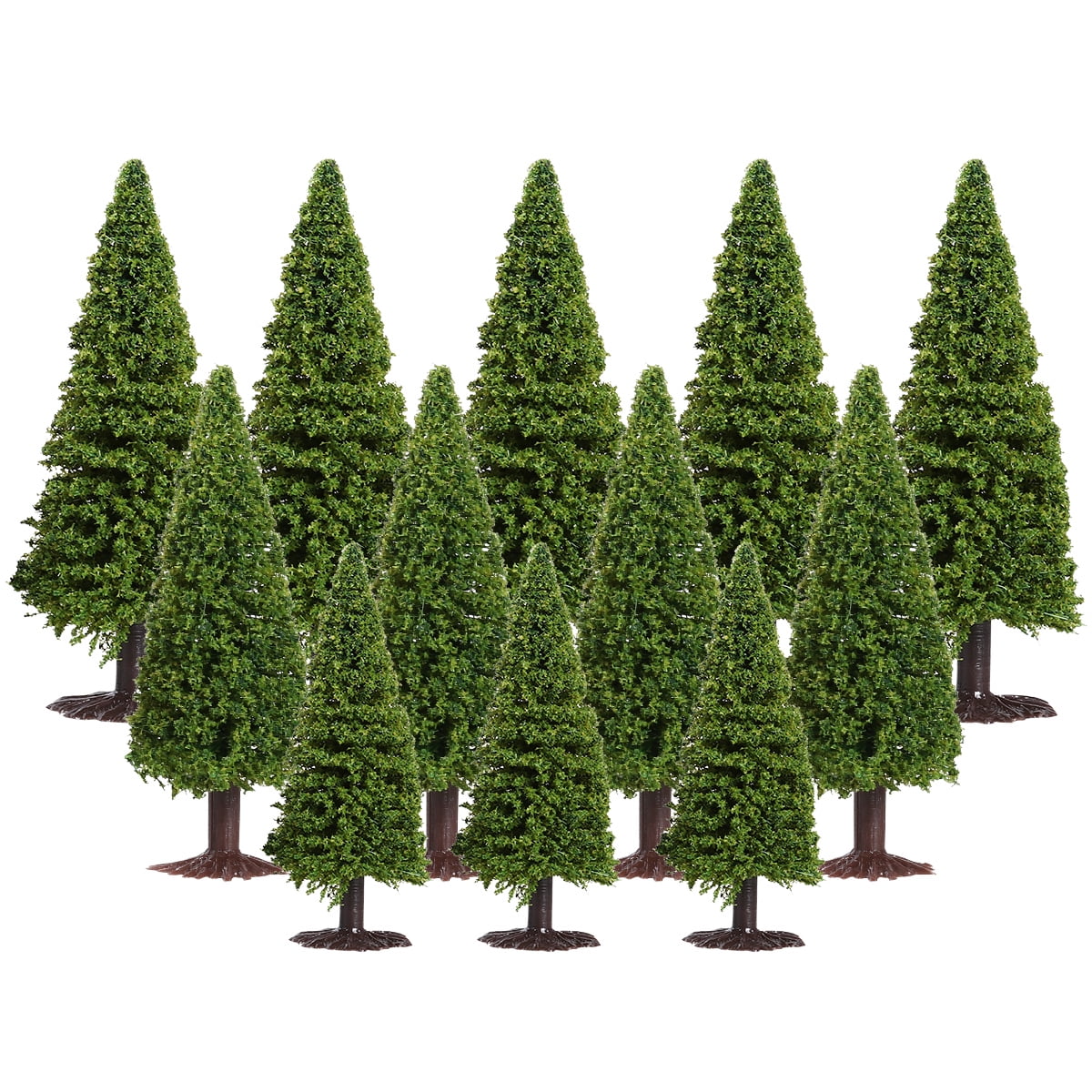 WINOMO 15pcs 1/100 1/150 1/200 Green Scenery Landscape Model Cedar Trees Artificial Trees