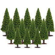 WINOMO 15pcs 1/100 1/150 1/200 Green Scenery Landscape Model Cedar Trees