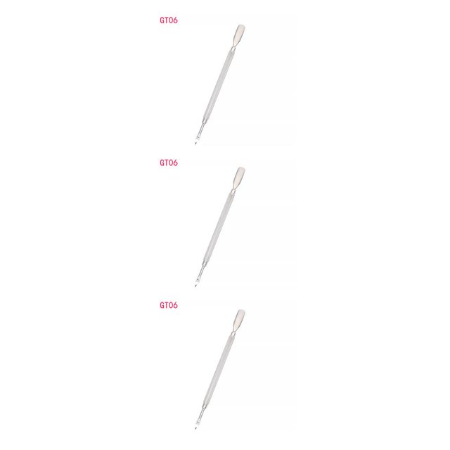 Minnieouse Cuchara empujadora de cutículas de uñas de doble cabeza, recortadora de eliminación de esmalte de Gel de acero inoxidable, barra de pulido Type4 NO4 Minnieouse CBP154462