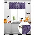 thumbnail image 5 of Halloween Valances for Windows Grimace Spooky Pattern Window Curtain Rod Pocket Purple Ghosts Bat Cobweb Holiday Window Treatment Decor Valances for Kitchen Living Room Bedroom 54x18in, 5 of 7