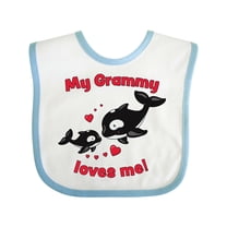 Inktastic My Grammy Loves Me Orca Family Boys or Girls Baby Bib