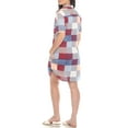 thumbnail image 3 of White Mark Short Sleeve Plaid Button-Down Dress, Women's S-XL, 3 of 6