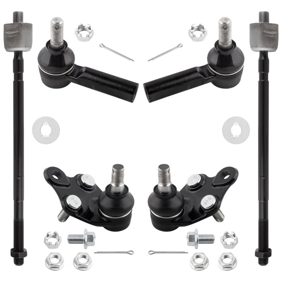 BOXI 6pc Front Inner & Outer Tie Rod Ends & Ball Joints Fit for Geo Prizm 1989-1992 / for Toyota Corolla 1988/Corolla 1989-1992 / L4 1.6L / K9525 K9523 ES2382 EV239
