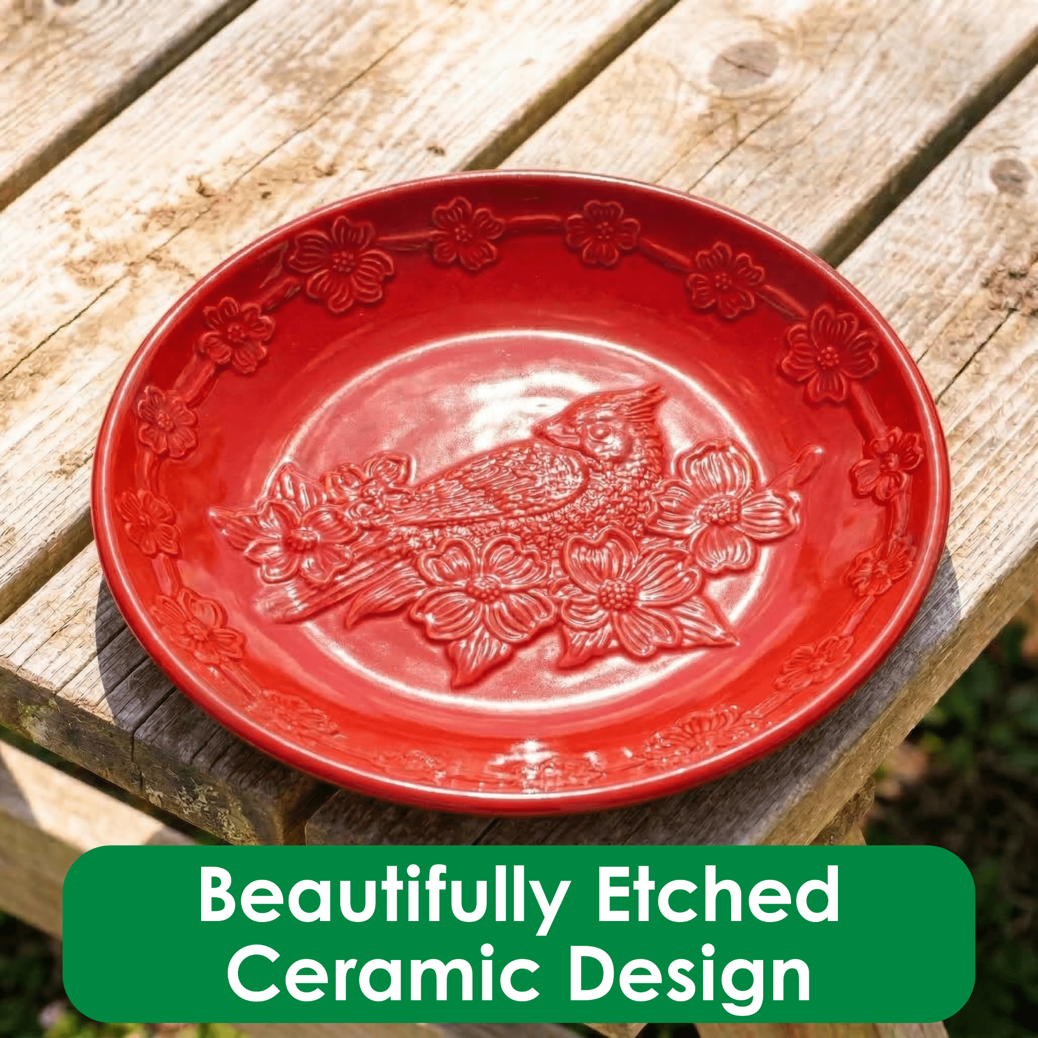 Backyard Essentials Bird Bath Hanging Birdbath Cardinal Red for Bird Feeders