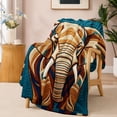 thumbnail image 3 of SPXUBZ Abstract Elephant Flannel Fleece Blanket, Bohemian Animal Art Throw Blanket, Soft Cozy Warm Blanket for Bedroom Sofa Decor, 3 of 5