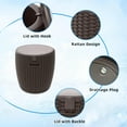 thumbnail image 5 of Outdoor Cooler Table Rattan Pattern - 9.5 Gallon Portable Ice Chest for Patio Parties, Beer & Wine Storage with Drain Plug – Round Bar Table Perfect for Backyard BBQs(Grey), 5 of 7