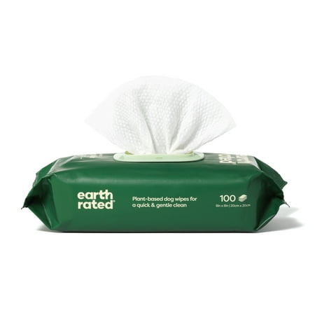 Earth Rated Unscented Dog Grooming Wipes, 100 Count