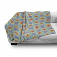 thumbnail image 3 of Geometric Soft Flannel Fleece Throw Blanket, Rainbow Colors of Repeating Concentric Circles in Dot Art Style Illustration, Cozy Plush for Indoor and Outdoor Use, 70" x 90", Multicolor, by Ambesonne, 3 of 6