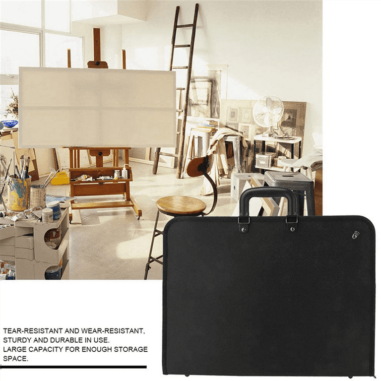 hulaquan 3 Pieces Art Portfolio Bag Poster Storage Bag Board Holder with  Handle and Zipper 19 x 25 Inch Organizer Transparent Bag for