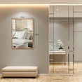 thumbnail image 2 of FUNTOUCH 20"x 28" Bathroom Mirror, Wall Mirror with Rectangular Metal Frame, Vanity Wall Mirror Decorative Vintage, Gold, 2 of 10