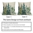 thumbnail image 2 of Watercolor Tree Pillow Covers 18x18 Set of 2 Green Teal Forest Rustic Nature Themed Decorative Throw Pillows Winter Christmas Outdoor Farmhouse Linen Cushion Case Decor for Sofa Couch Bed, 2 of 6