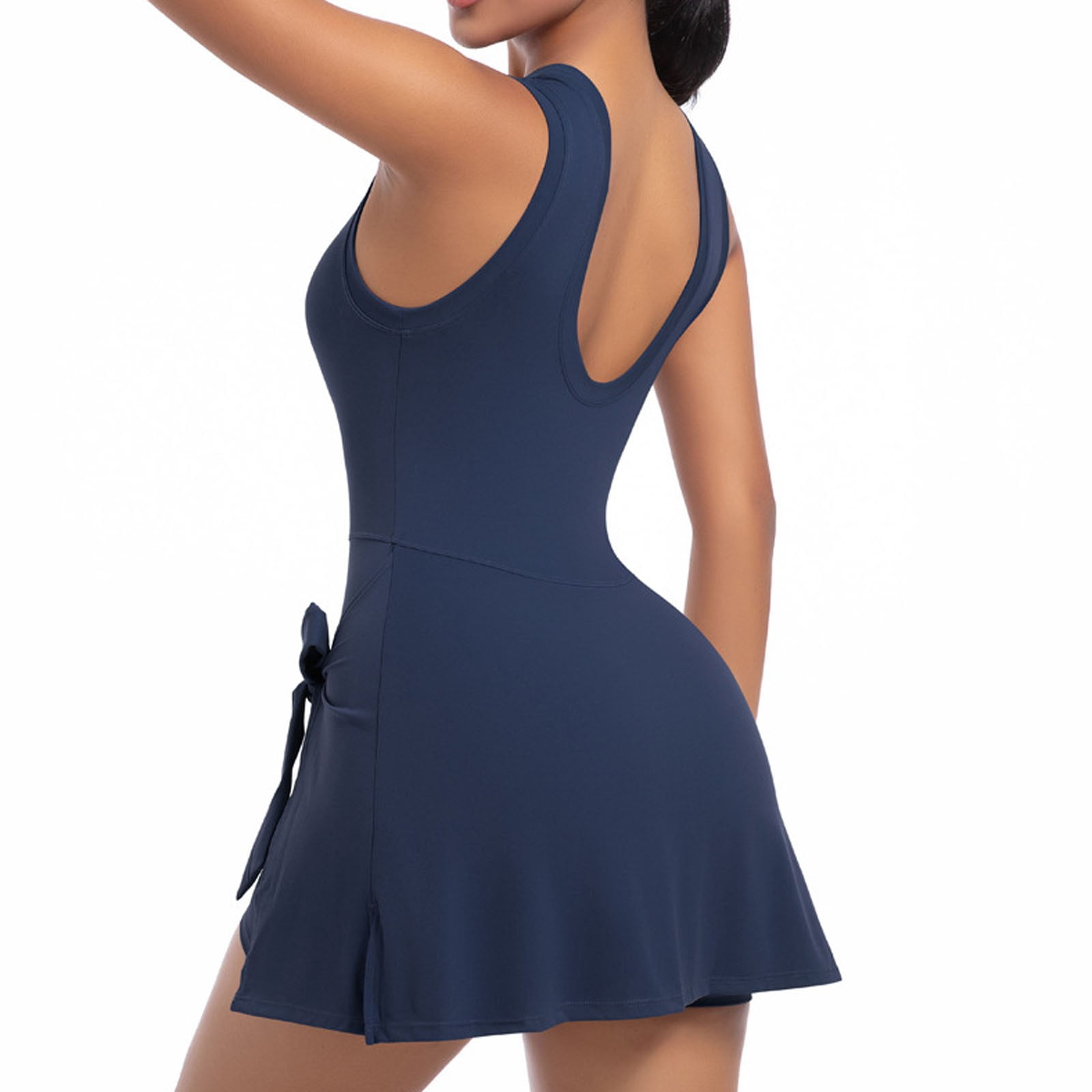 FireFox Cute Golf Tennis Dress 2 in 1 Workout Athletic Dresses for Women with Shorts Outfits Summer Clothes-Dark Blue-L,Athletic Dresses for Women with Shorts,Plus Size Tennis Dress