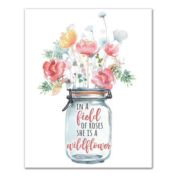 Creative Products Wildflower Mason Jar 16x20 Canvas Wall Art