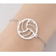 thumbnail image 3 of Nueva serie de accesorios deportivos, pulsera de diseño geométrico redondo hueco con motivos de voleibol y fútbol, 3 of 5