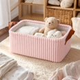 thumbnail image 5 of Large Capacity Baby Storage Basket, Corduroy Nursery Organizer with Handles for Toys, Clothes and Diapers, Soft Storage Bin for Baby Room, Birthday Gift Idea, 5 of 7