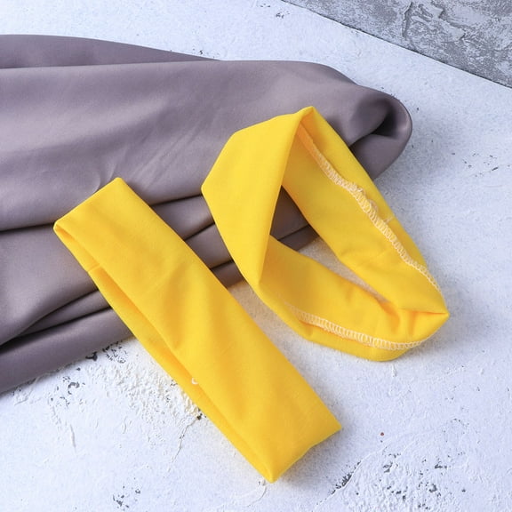 ELAYARD 2Pcs Sports Headband Yellow Cloth Comfortable Sweat Wicking Band