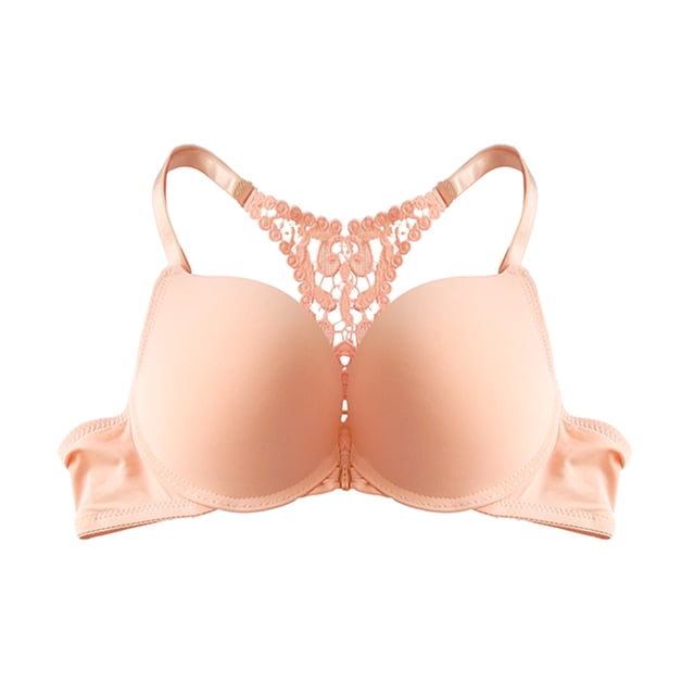 Brasier con broche al frente y detalle de crochet en la espalda color rosa Carnival mod.21233 34B