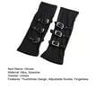 thumbnail image 3 of Pnellth 1 Pair Fingerless Thumbhole Design Adjustable Buckle Wristband Mittens Hip-Hop Party Cosplay Wristband Arm Gloves Streetwear, 3 of 7