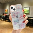 thumbnail image 2 of Compatible with iPhone 15 Plus Butterfly Case Cute Bling Glitter Stars Transparent Clear Design Girly Women Girls Soft TPU Lens Protection Luxury Shockproof Shockproof Cover, Pink, 2 of 7