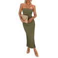 thumbnail image 1 of Vestido PRETTYGARDEN sin tirantes, bodycon, maxi largo con abertura XS, 1 of 8