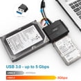 thumbnail image 4 of UNITEK USB 3.0 to SATA IDE Hard Drive Reader, External Hard Drive Converter Universal Hard Drive Adapter Kit for 2.5/3.5 HDD/SSD Hard Drive Disk, Include 12V/2A Power Adapter, 4 of 7