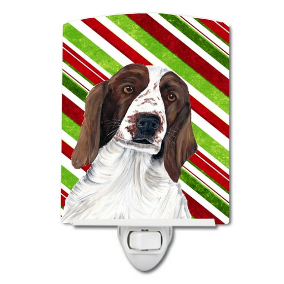 Caroline's Treasures SC9340CNL Welsh Springer Spaniel Candy Cane Holiday Christmas Ceramic Night Light, 6x4x3",