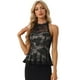 thumbnail image 1 of Top Peplum de Encaje para Mujer Blusa Elegante sin Mangas con Cuello en Forma de Corazón Negro M, 1 of 6