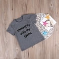 thumbnail image 4 of Douhoow 3-5Y Baby Short Sleeve T-shirt Letter Print Round Collar Gray Tops Kids Summer Tee, 4 of 7