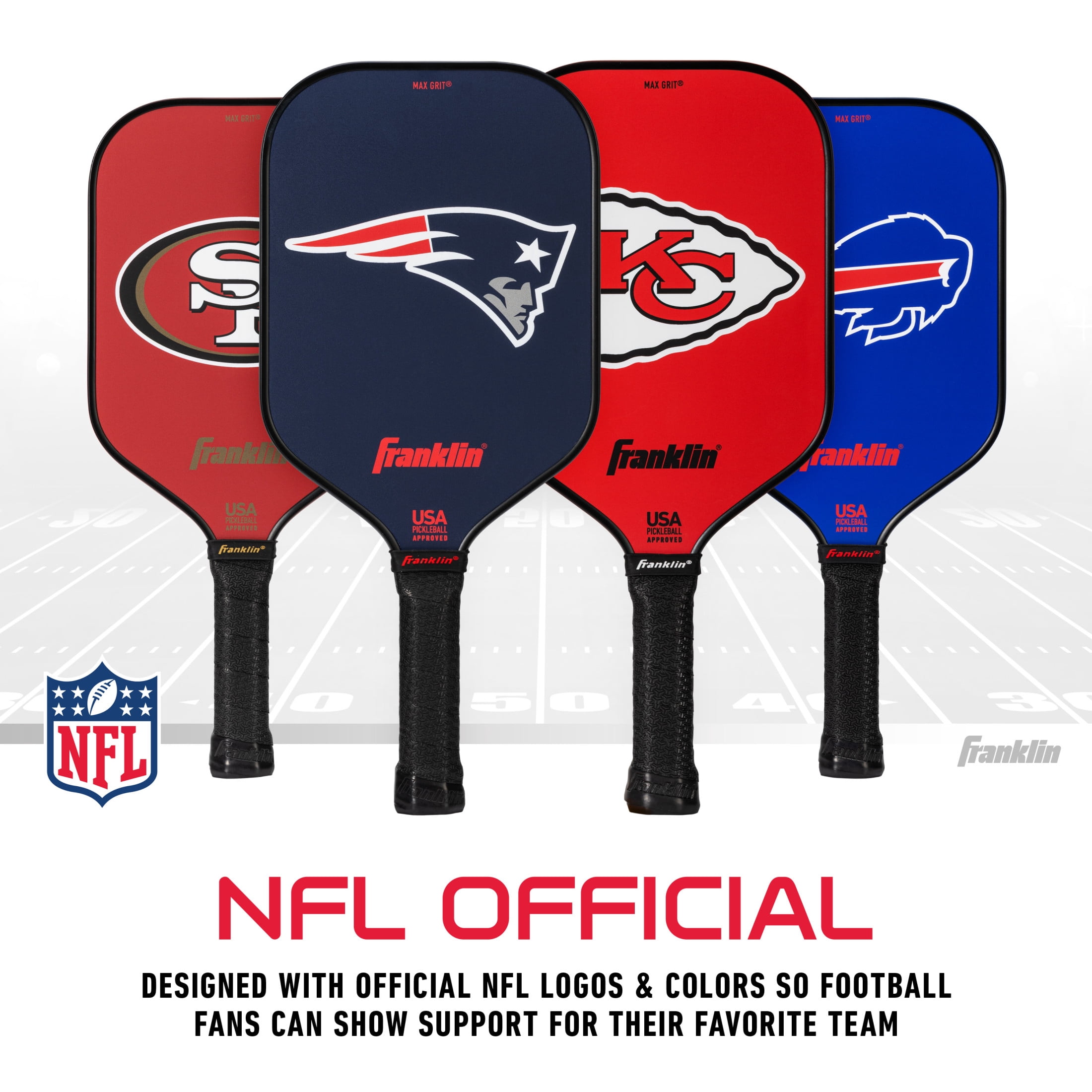 Franklin Sports NFL Detroit Lions Pickleball Paddle - Official NFL Team Pickleball Paddles - USAP (USAPA) Approved Premium Quality Pickleball Paddles - Authentic Team Logos + Colors