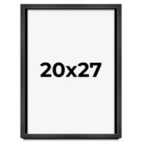 20x27 Frame Black Charcoal Grey Wood Textured Picture Frame | 0.75 Inch Moulding Width | Gunmetal