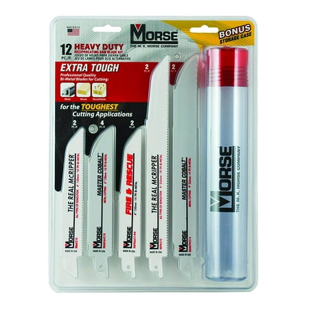 Mk Morse Band Saw RBKITHD01 Heavy Duty Reciprocating Blade Assortment With Storage Case, 12-Piece, Twelve of the most popular heavy duty blades for use in the toughest cutting applications By MK Morse ()