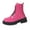 Hot Pink, variant on Women's Fashion Ankle Boots Solid Color Casual Low Heels Chunky Lace up Combat Bootie with Side Zipper Hot Pink 7.5(40)